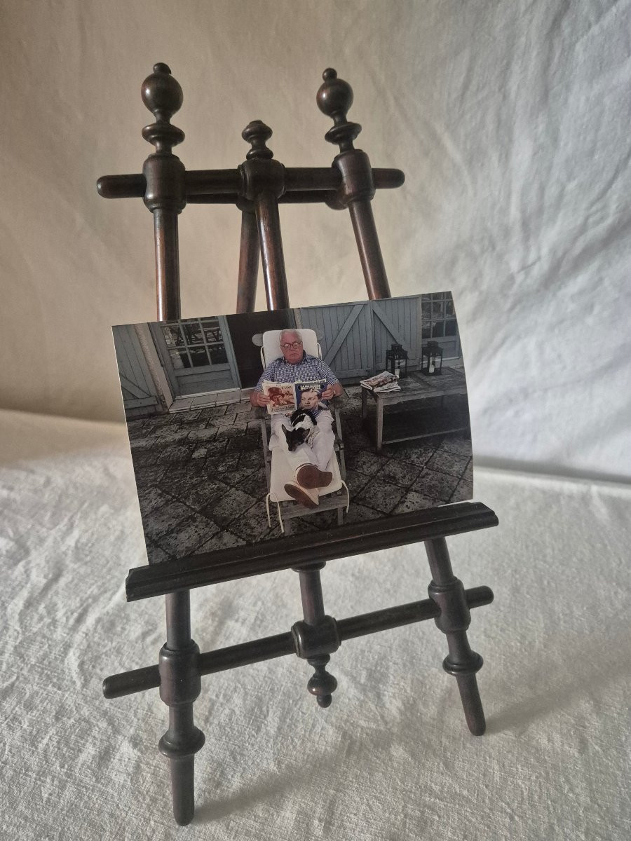 Chevalet de présentation de table en bois de hêtre tourné XIXème siècle -photo-3