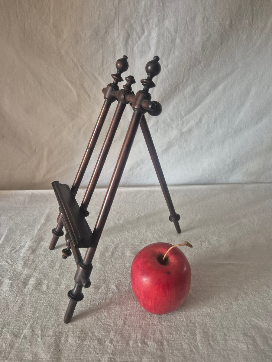 Chevalet de présentation de table en bois de hêtre tourné XIXème siècle -photo-1