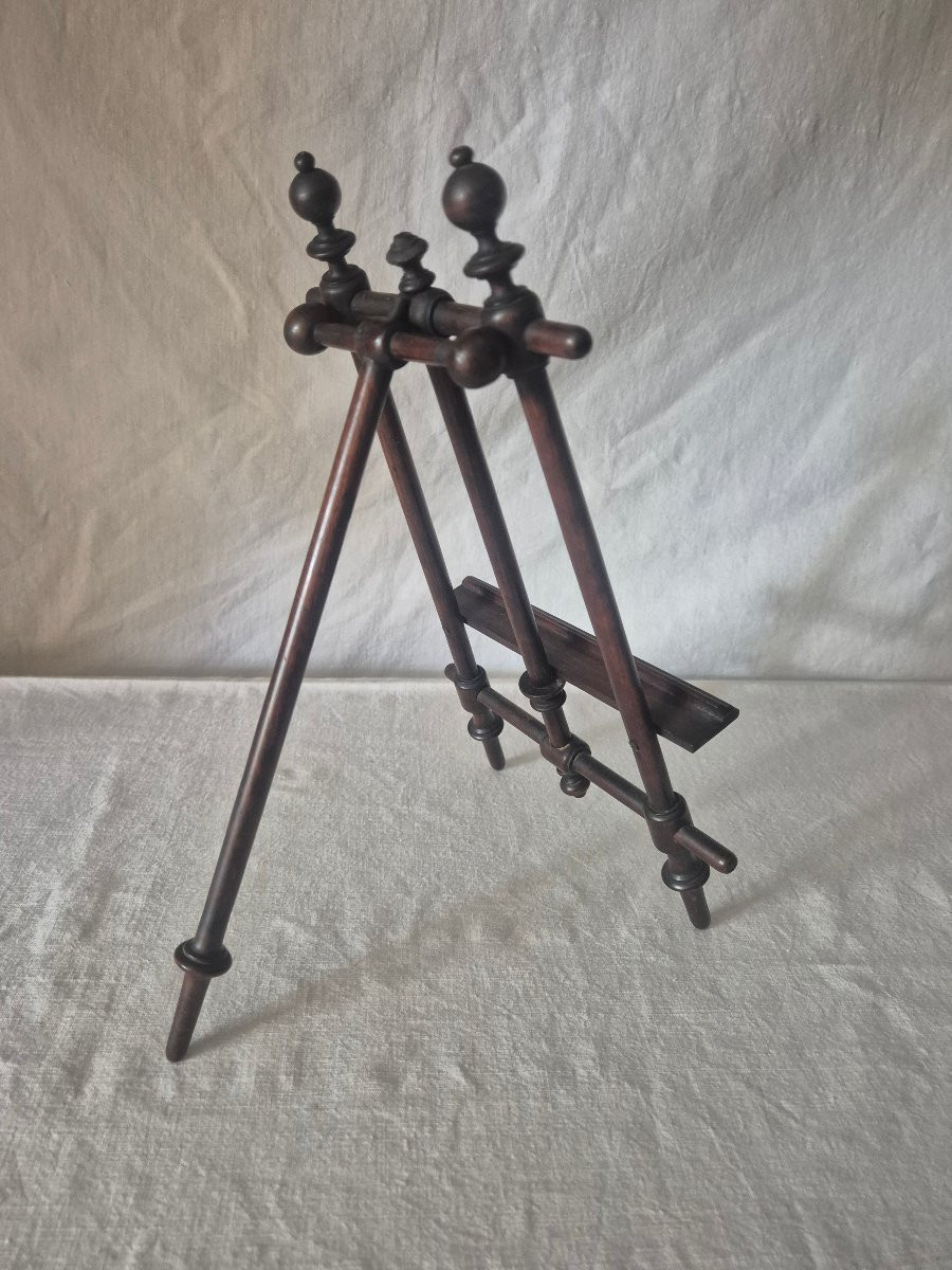Chevalet de présentation de table en bois de hêtre tourné XIXème siècle -photo-2
