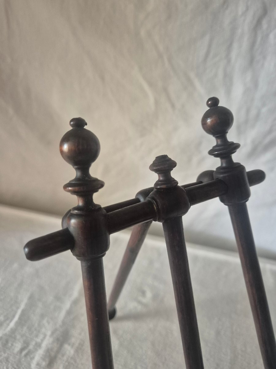 Chevalet de présentation de table en bois de hêtre tourné XIXème siècle -photo-4