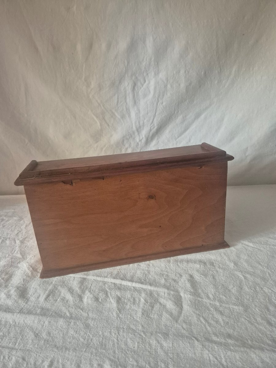 Classeur de bureau à  rideau en noyer du début du XXème siècle -photo-6