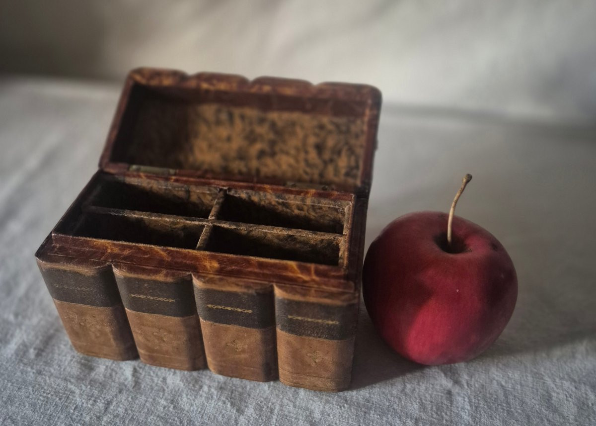 Boîte à secrets faux livres en cuir relié -photo-3