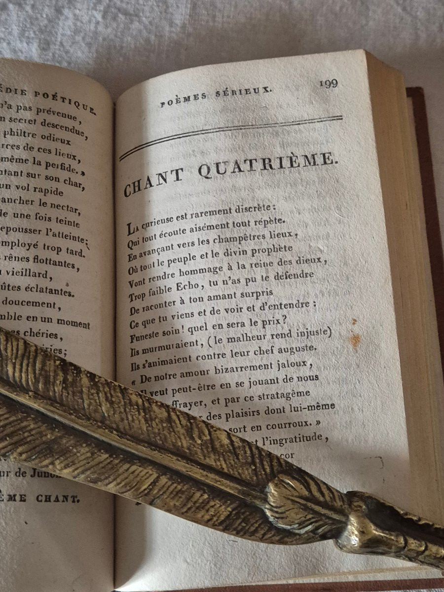 Série de 17 volumes de petits livres reliés en cuir: "  Encyclopédie Poétique " de 1804-photo-6