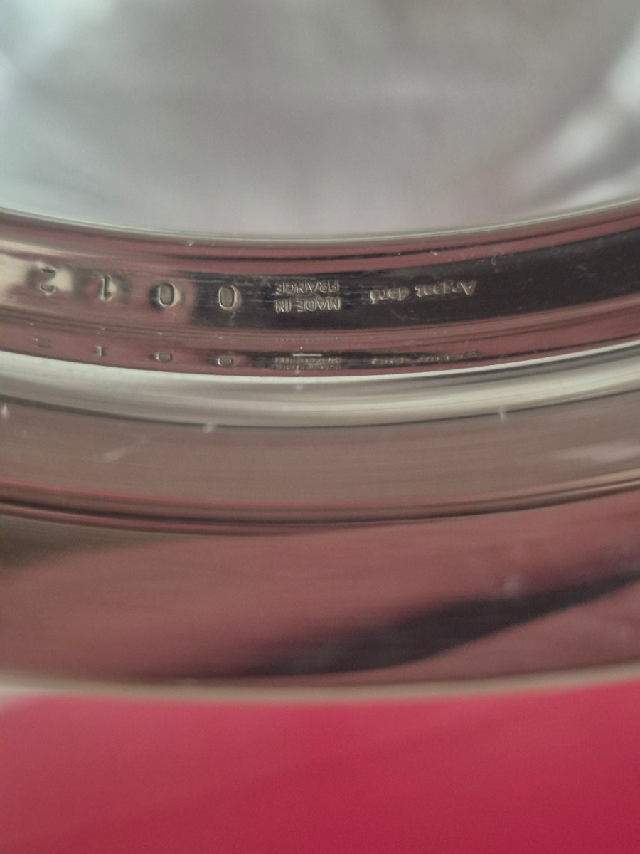 Sceau rafraîchissoir à champagne Cartier en cristal, argent et vermeil des années 1990-photo-1