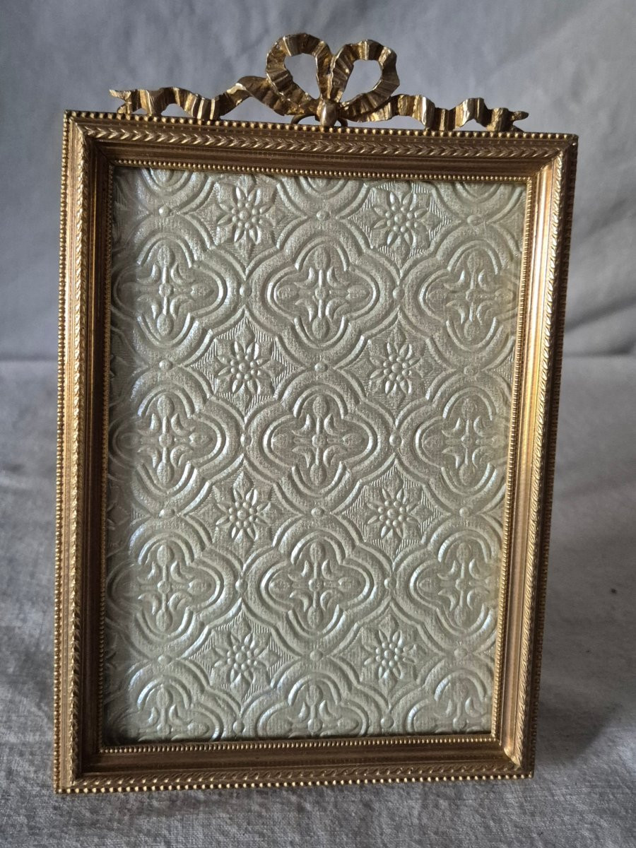 Cadre photo format album en bronze doré du XIXème siècle -photo-3