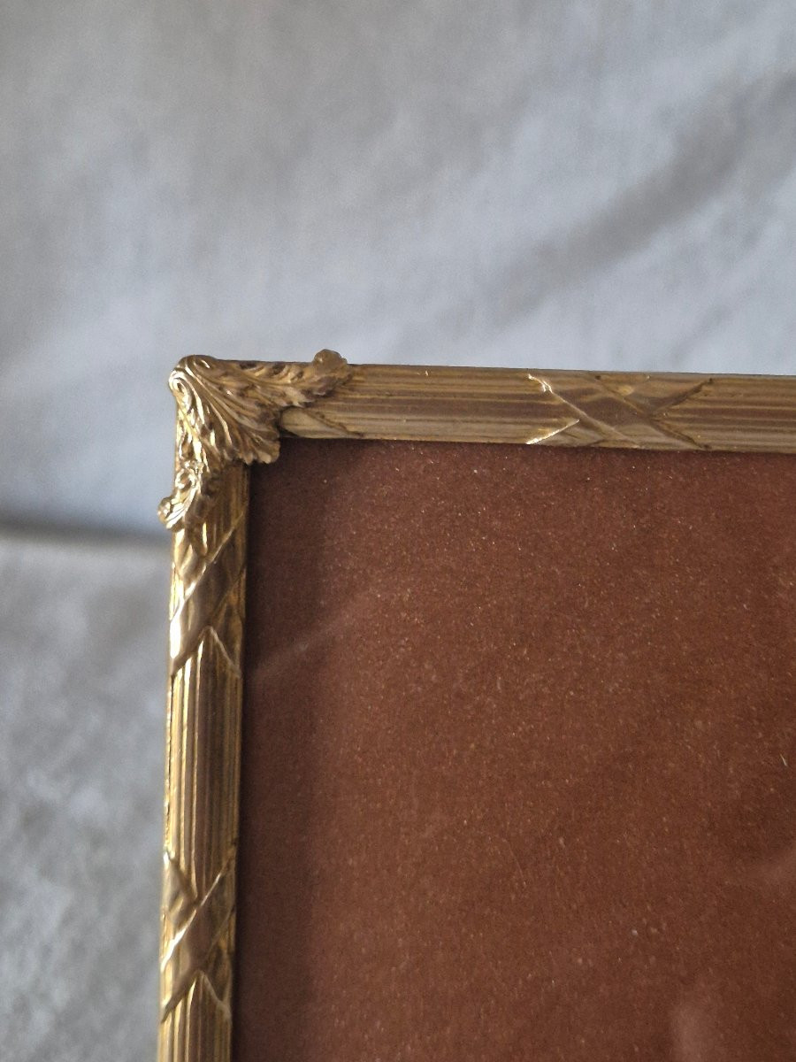 Second Empire Horizontal Gilt Bronze Photo Frame -photo-4