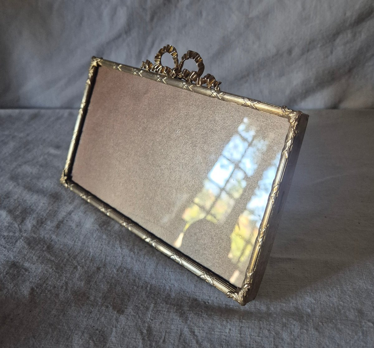 Second Empire Horizontal Gilt Bronze Photo Frame -photo-1