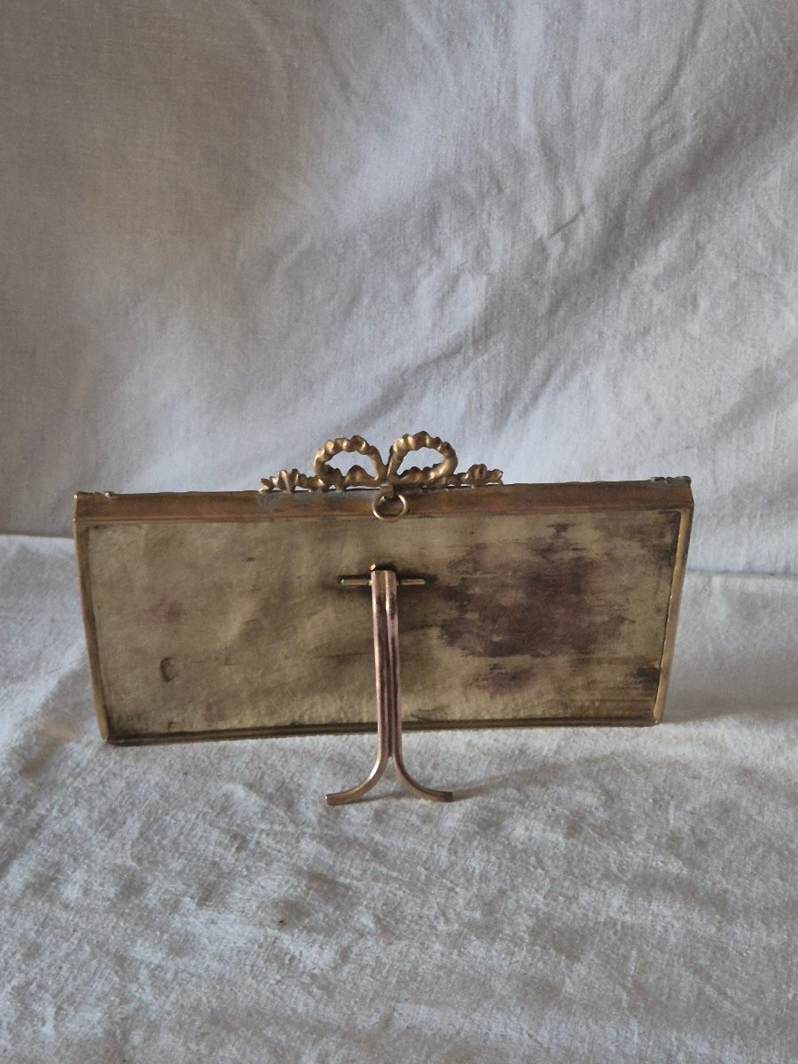 Second Empire Horizontal Gilt Bronze Photo Frame -photo-3