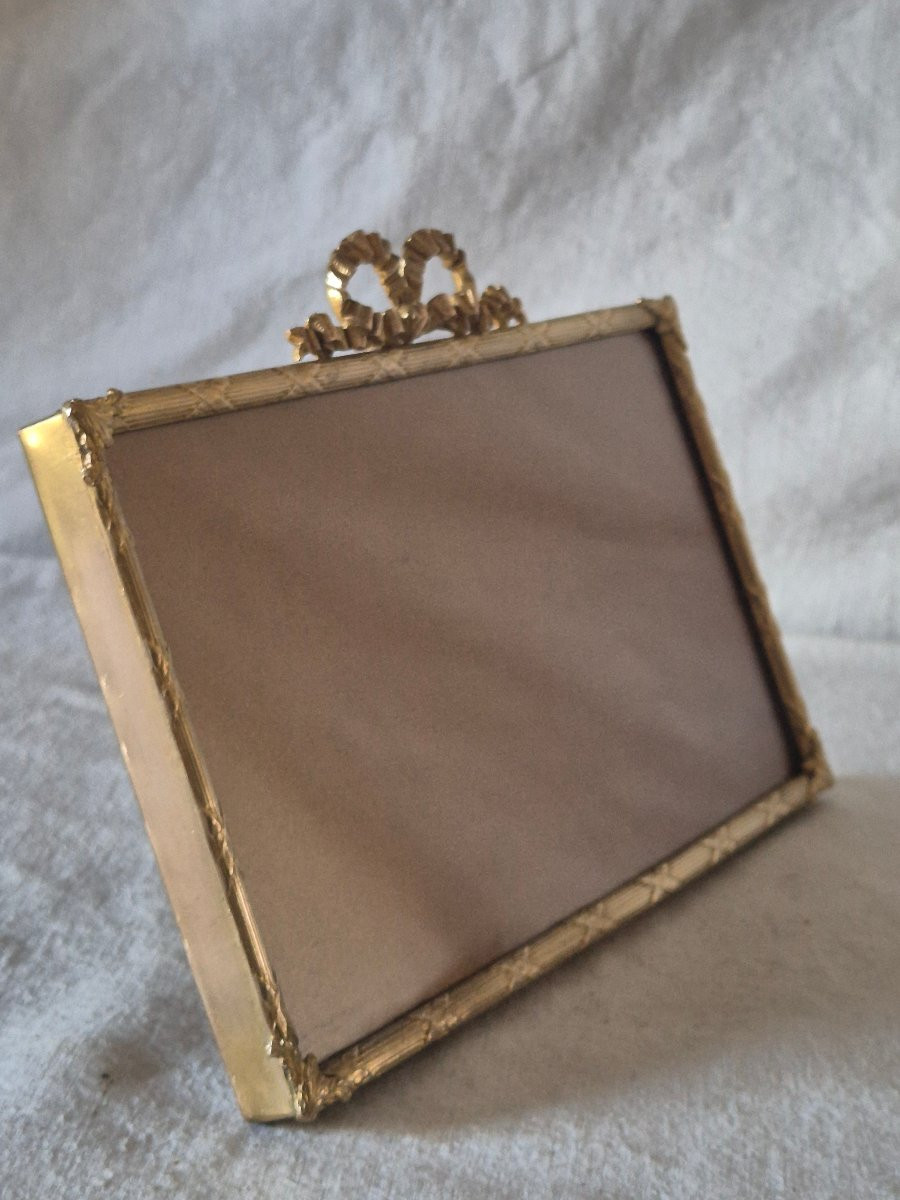 Second Empire Horizontal Gilt Bronze Photo Frame -photo-4
