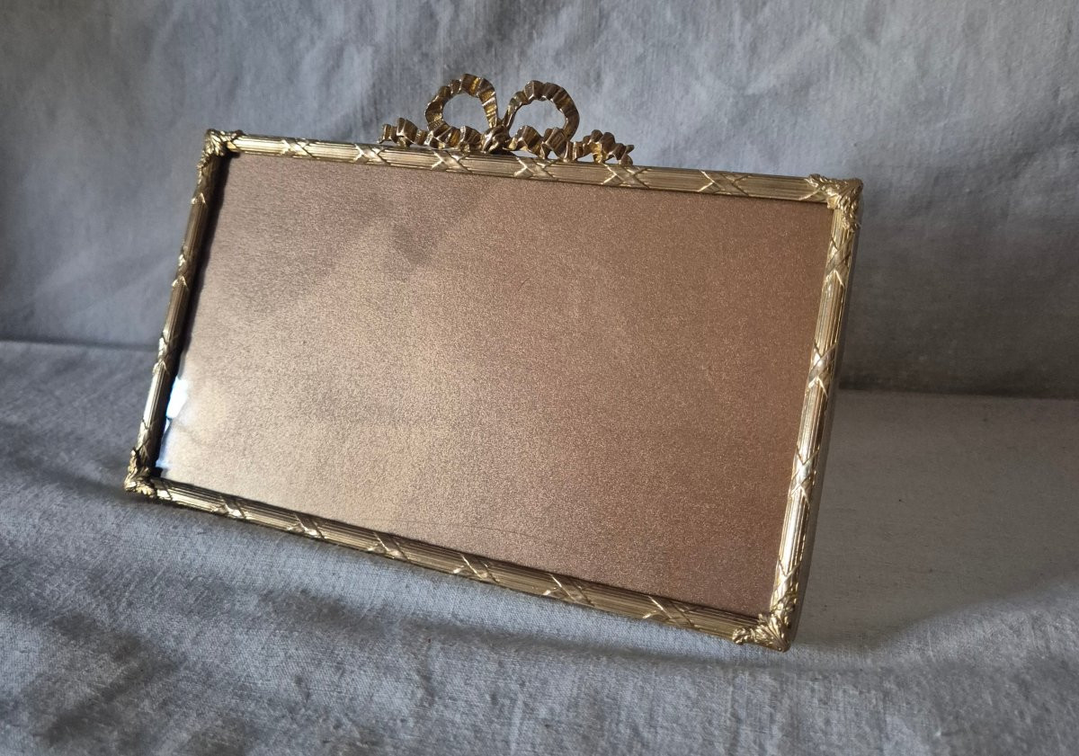 Second Empire Horizontal Gilt Bronze Photo Frame -photo-5
