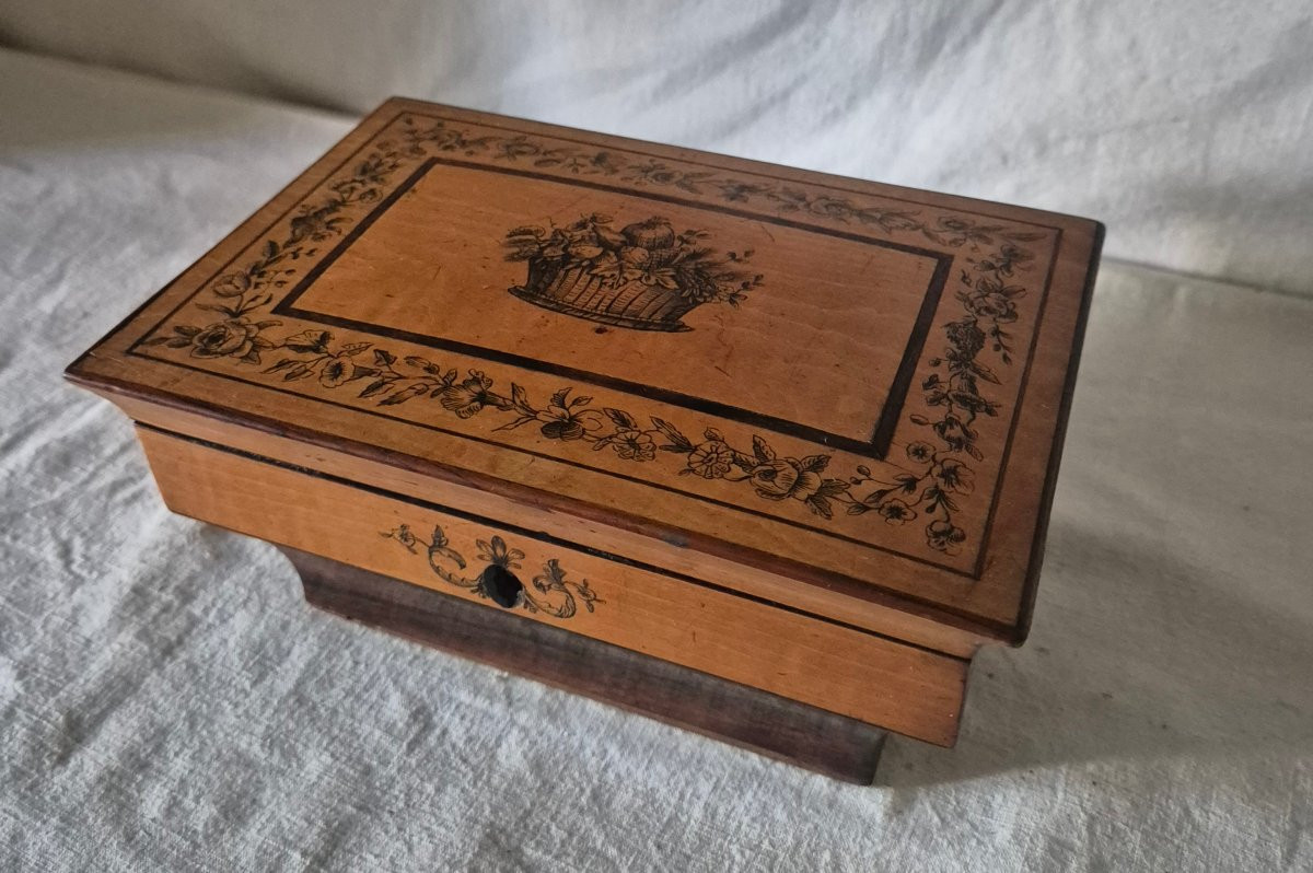 Charles X "tomb" Casket In Lemonwood And Rosewood Marquetry, Circa 1810-20-photo-3