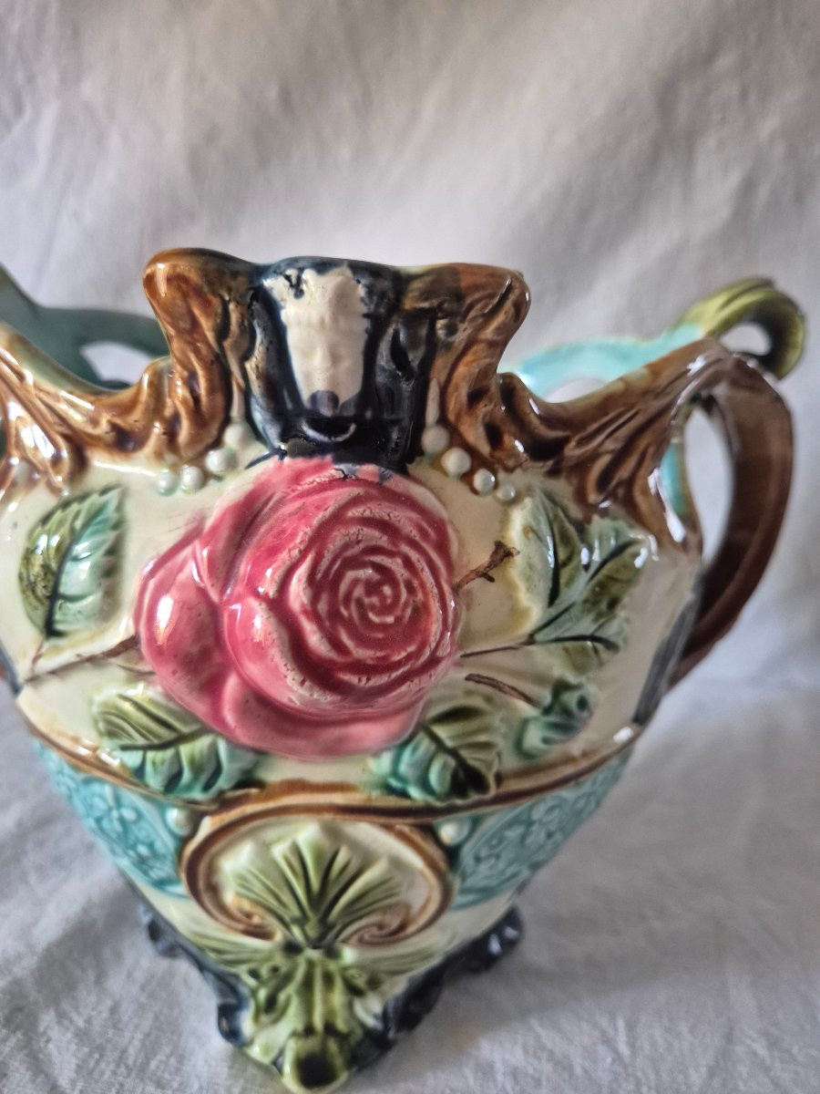 Earthenware Cachepot With Glazed Slip, Circa 1900-photo-4