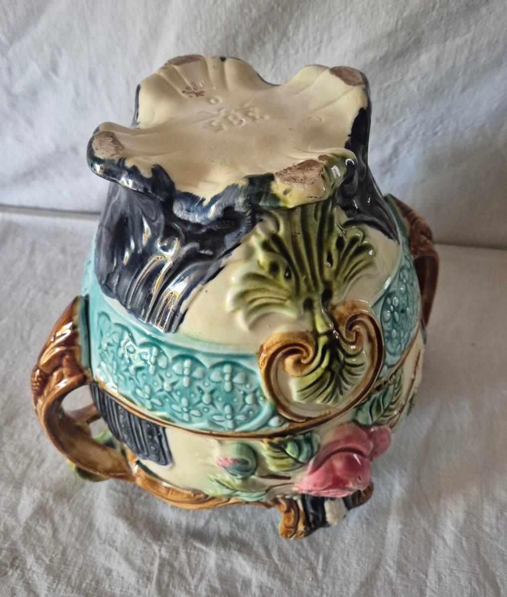Earthenware Cachepot With Glazed Slip, Circa 1900-photo-1
