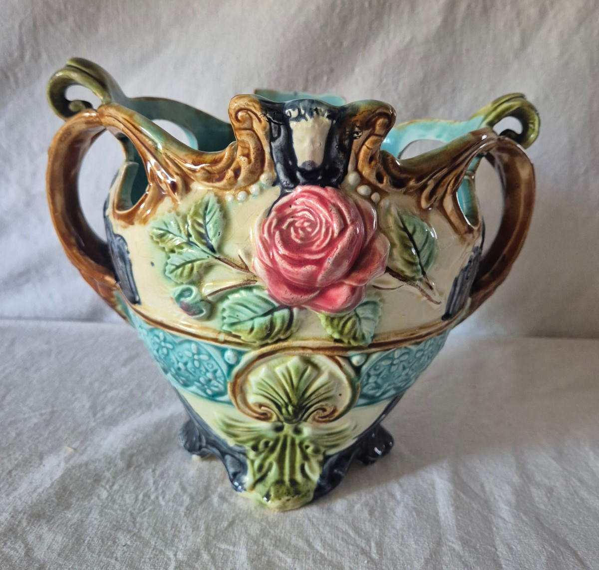 Earthenware Cachepot With Glazed Slip, Circa 1900