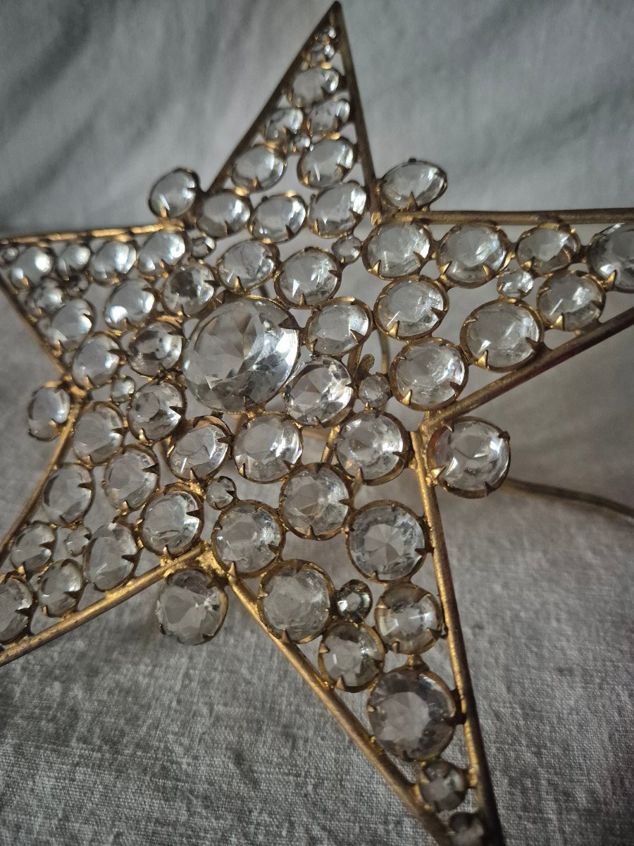 Étoile en strass veilleuse d'autel d'église du XIXème siècle -photo-2
