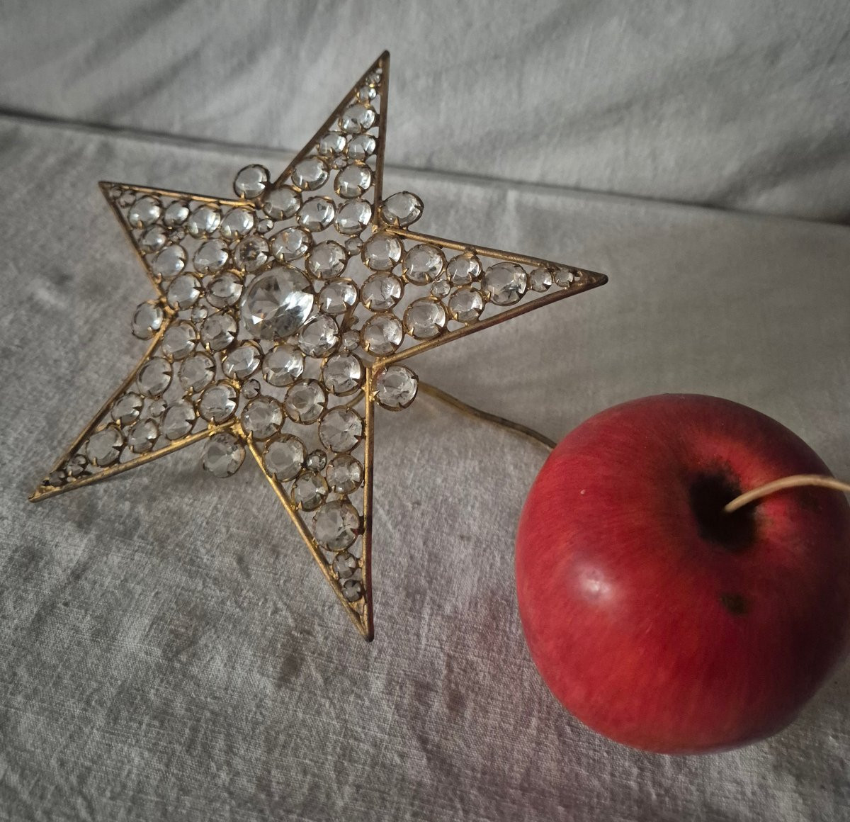 Étoile en strass veilleuse d'autel d'église du XIXème siècle -photo-3