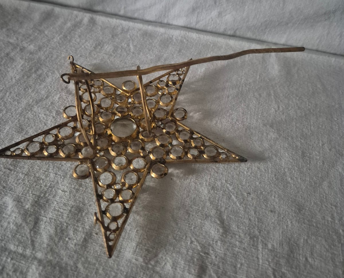 Étoile en strass veilleuse d'autel d'église du XIXème siècle -photo-2