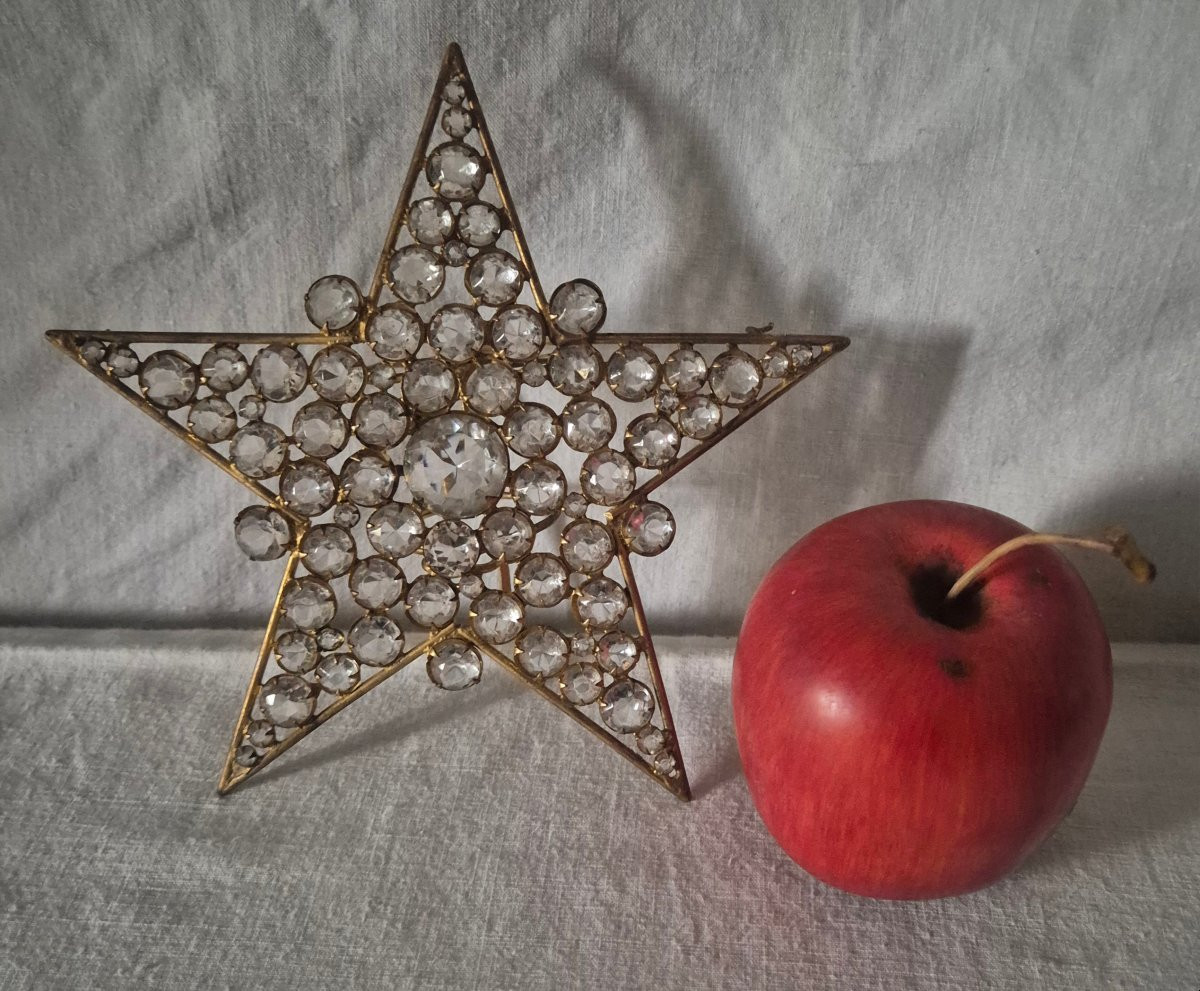 Étoile en strass veilleuse d'autel d'église du XIXème siècle -photo-3