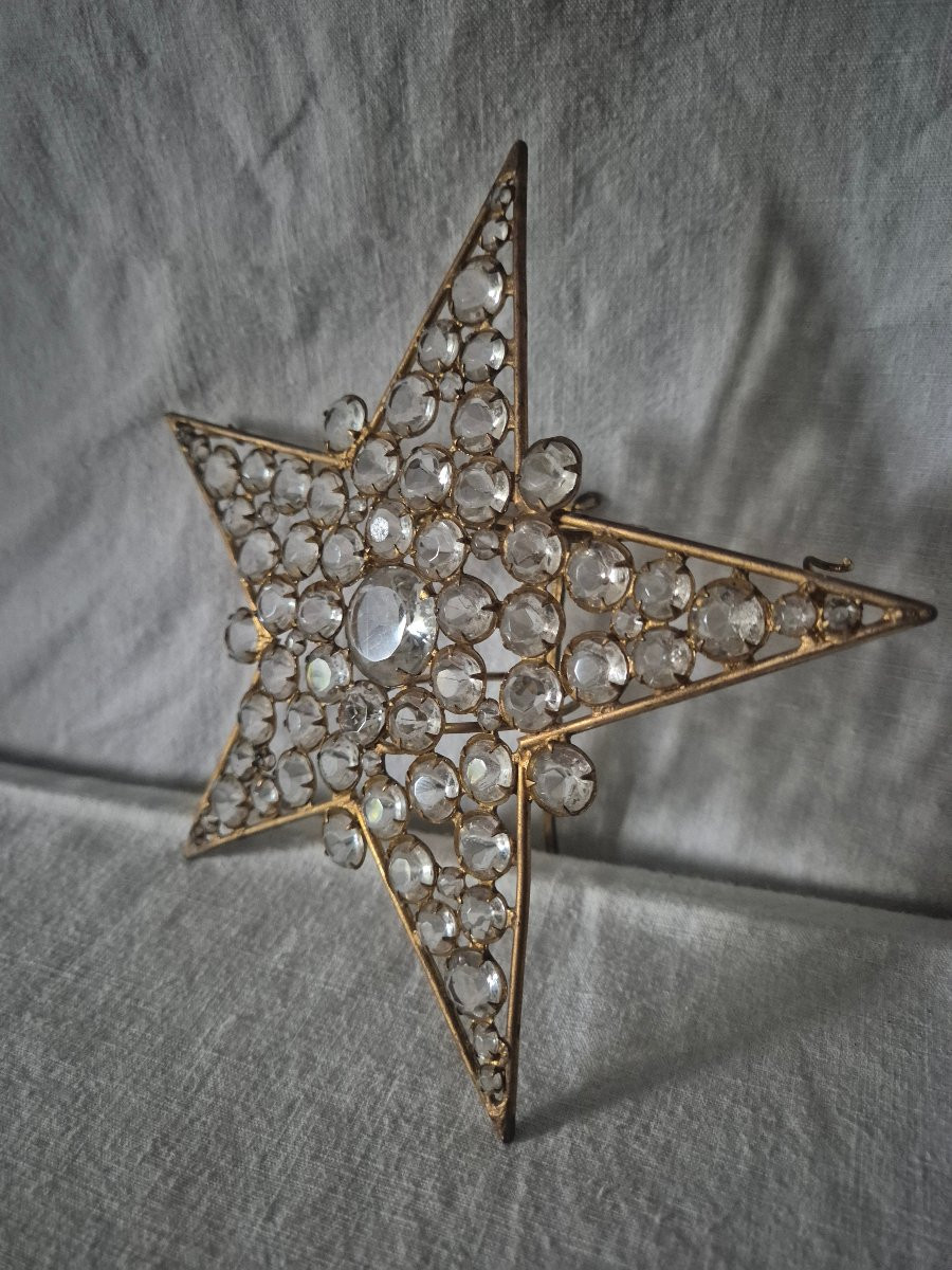 Étoile en strass veilleuse d'autel d'église du XIXème siècle -photo-4