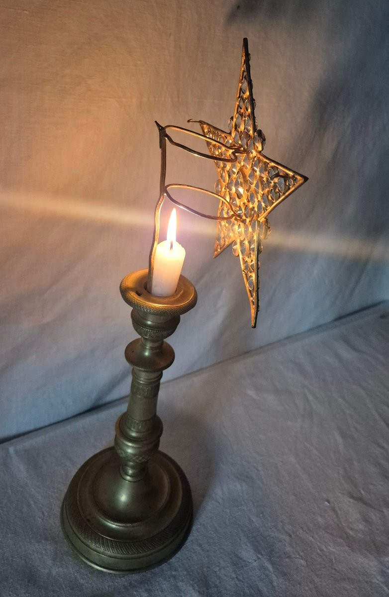 Étoile en strass veilleuse d'autel d'église du XIXème siècle -photo-6