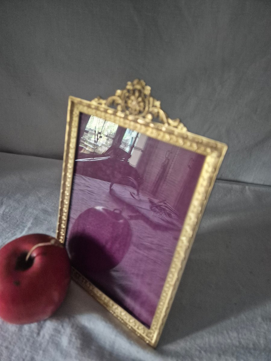 Gilt Bronze Photo Frame From The Napoleon III Period (22 ×15 Cm)-photo-2
