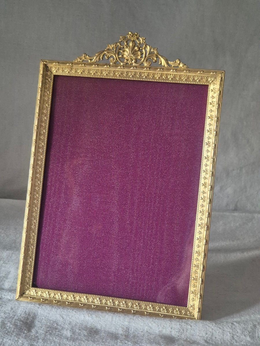 Gilt Bronze Photo Frame From The Napoleon III Period (22 ×15 Cm)-photo-5
