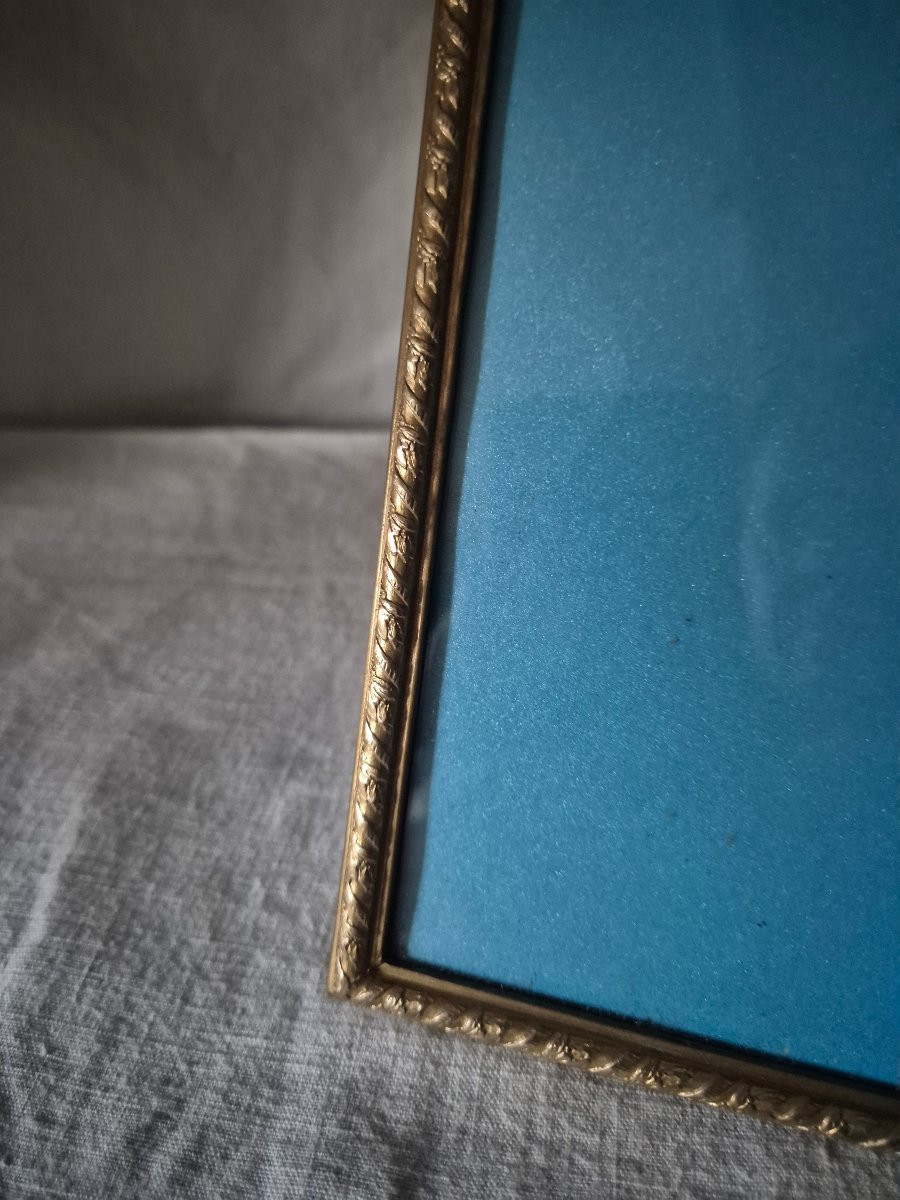 Grand cadre photo à l'horizontale en bronze doré du XIXème siècle -photo-2