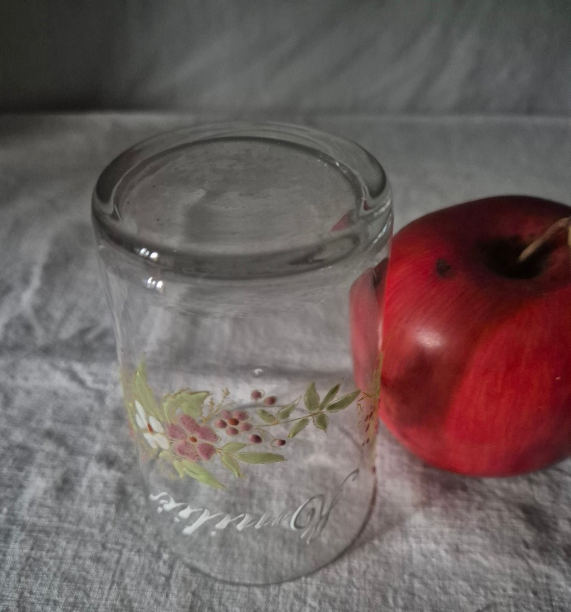 Clear Glass Vase With Floral Enamel Decoration-photo-2