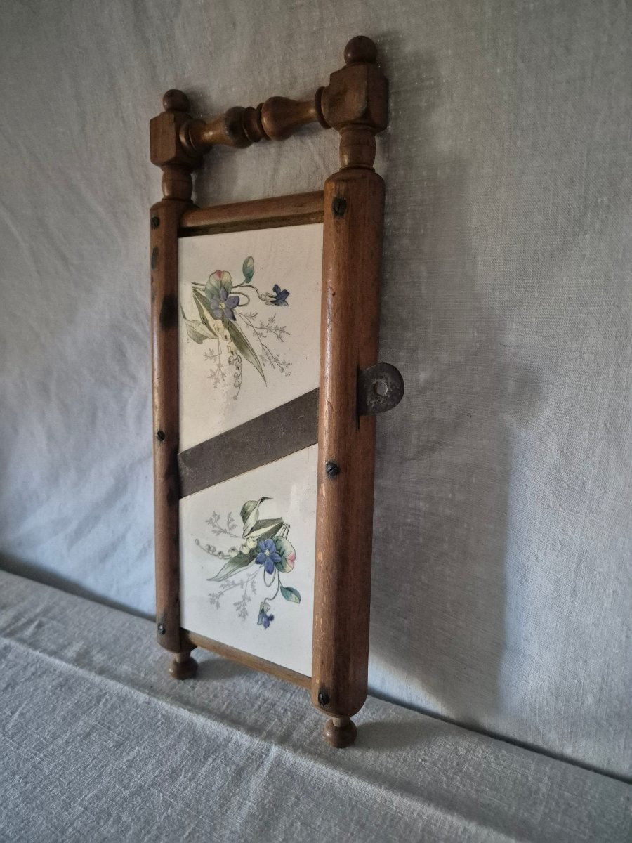 Earthenware And Wood Kitchen Mandoline, Circa 1900-photo-3