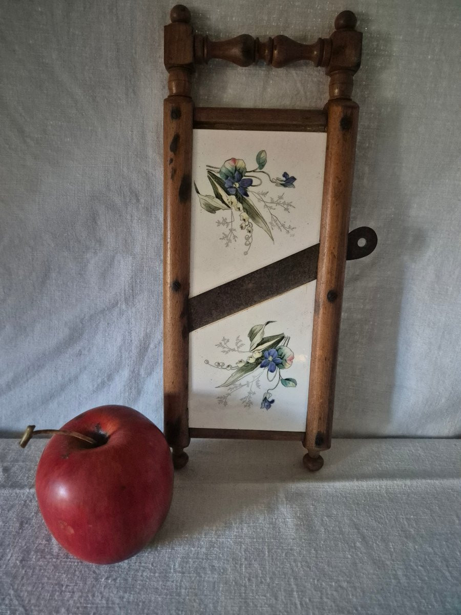 Earthenware And Wood Kitchen Mandoline, Circa 1900-photo-4