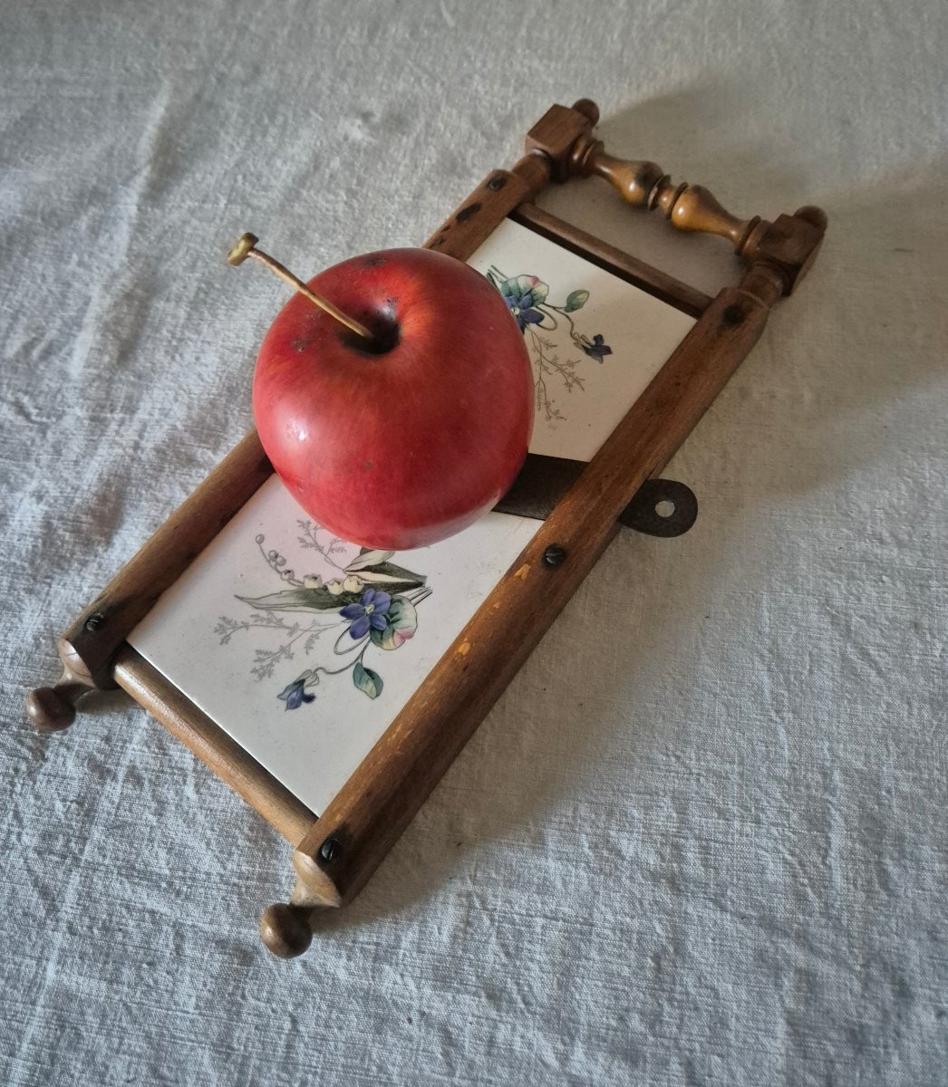 Earthenware And Wood Kitchen Mandoline, Circa 1900-photo-4