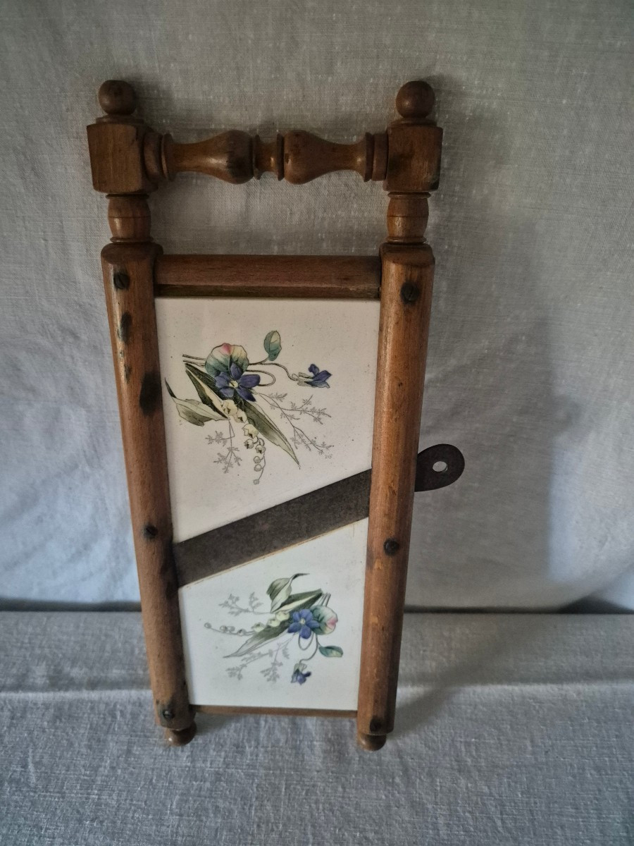 Earthenware And Wood Kitchen Mandoline, Circa 1900