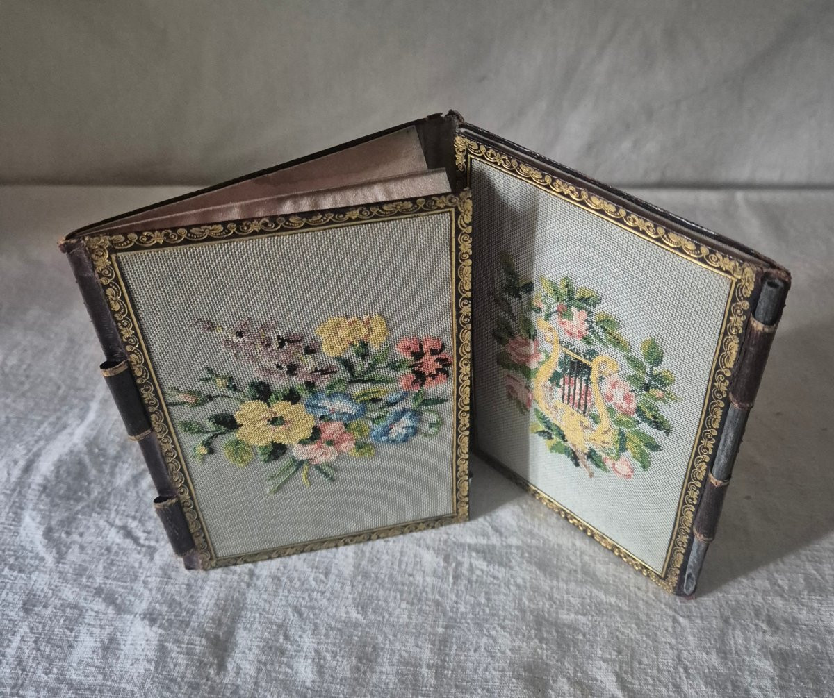Romantic Leather And Embroidered Souvenir Booklet/notebook -photo-2