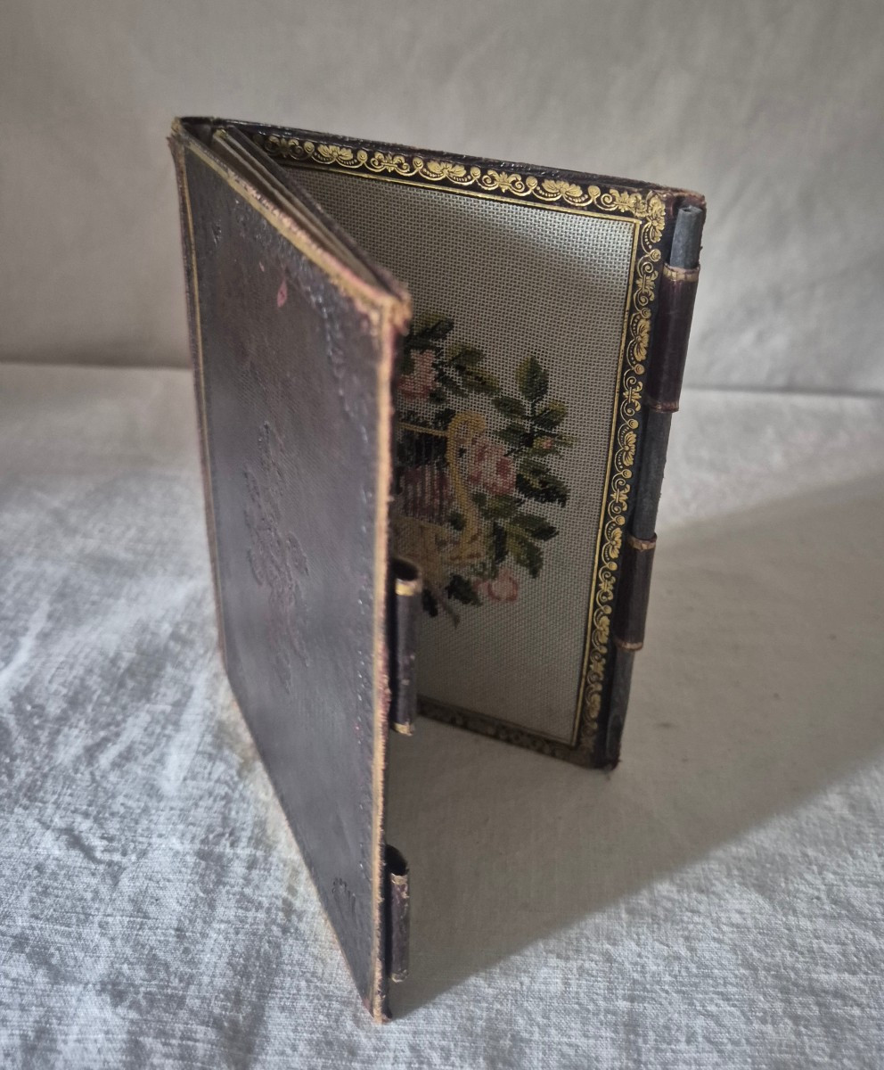 Romantic Leather And Embroidered Souvenir Booklet/notebook 