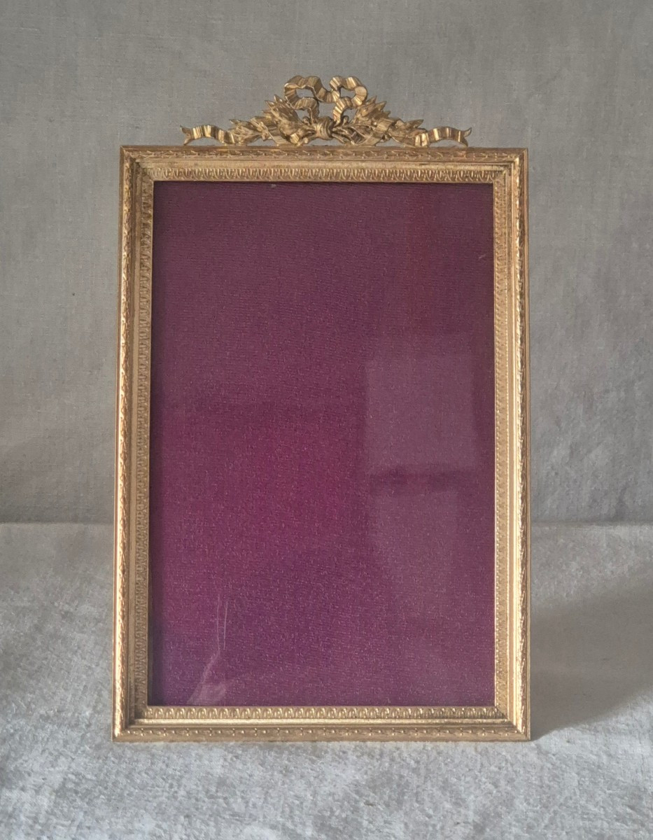 19th Century Gilt Bronze Photo Frame 