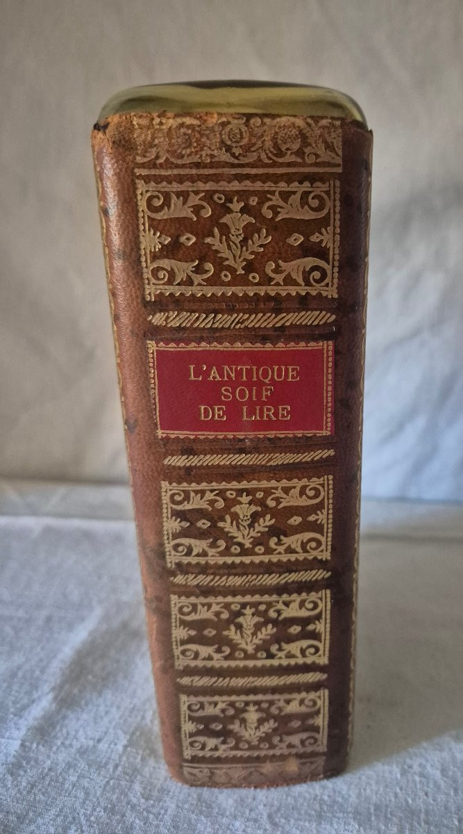 Trompe-l'œil Whiskey Flask, Circa 1950, Glass And Leather-photo-5