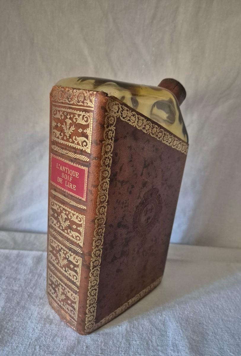 Trompe-l'œil Whiskey Flask, Circa 1950, Glass And Leather