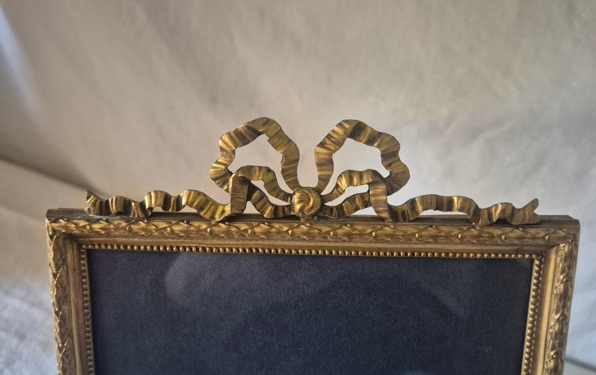 Cadre photo Napoléon III en bronze doré de belle taille et de belle qualité -photo-3