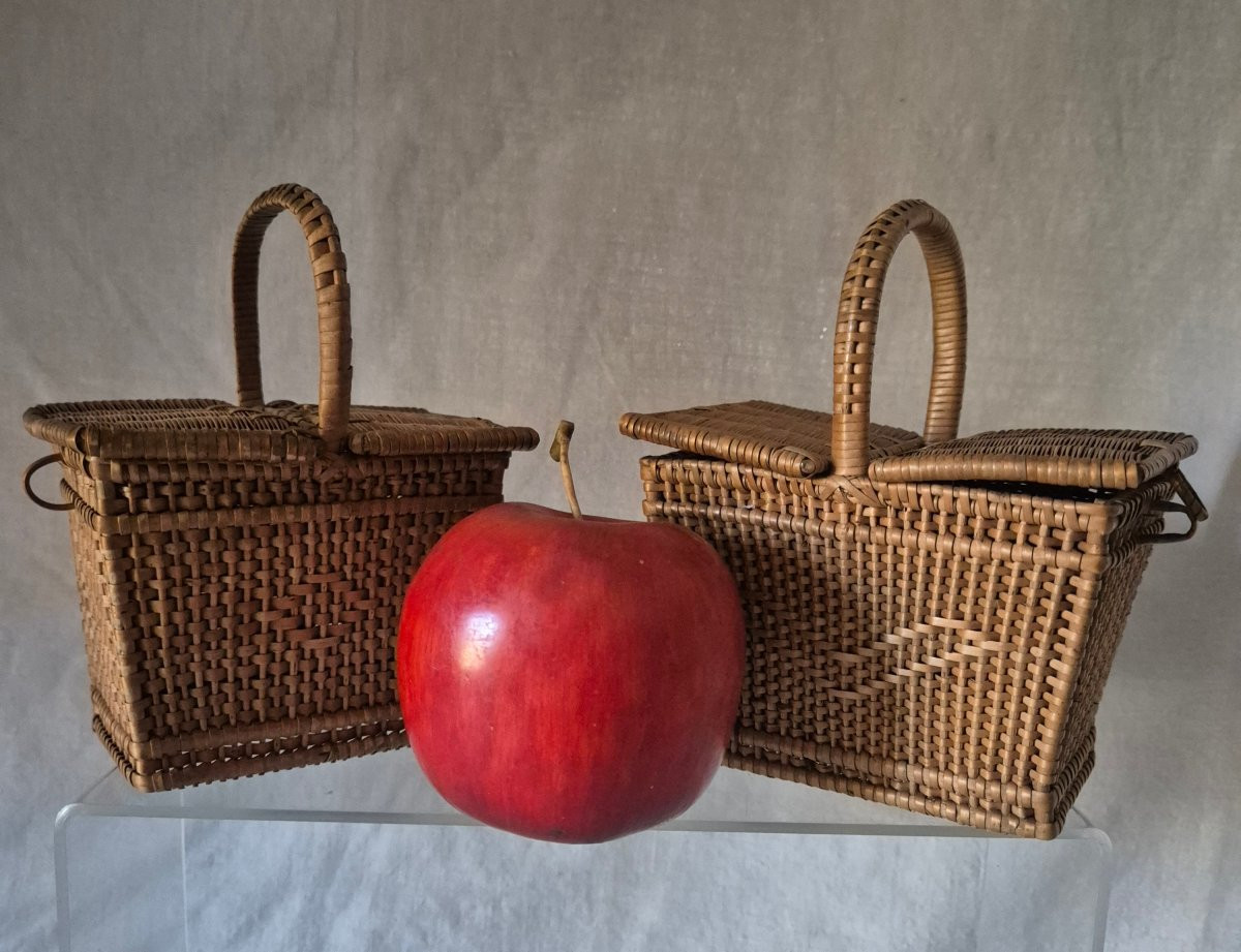 Deux paniers de poupée en vannerie du XIXème siècle -photo-2