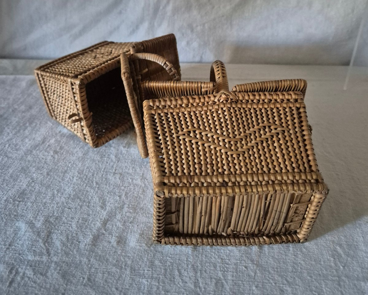 Deux paniers de poupée en vannerie du XIXème siècle -photo-4