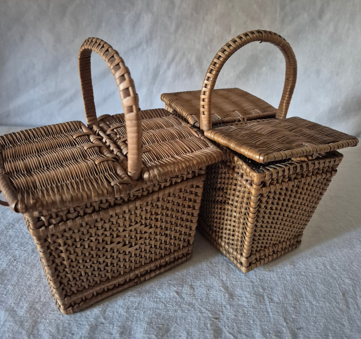 Deux paniers de poupée en vannerie du XIXème siècle -photo-1