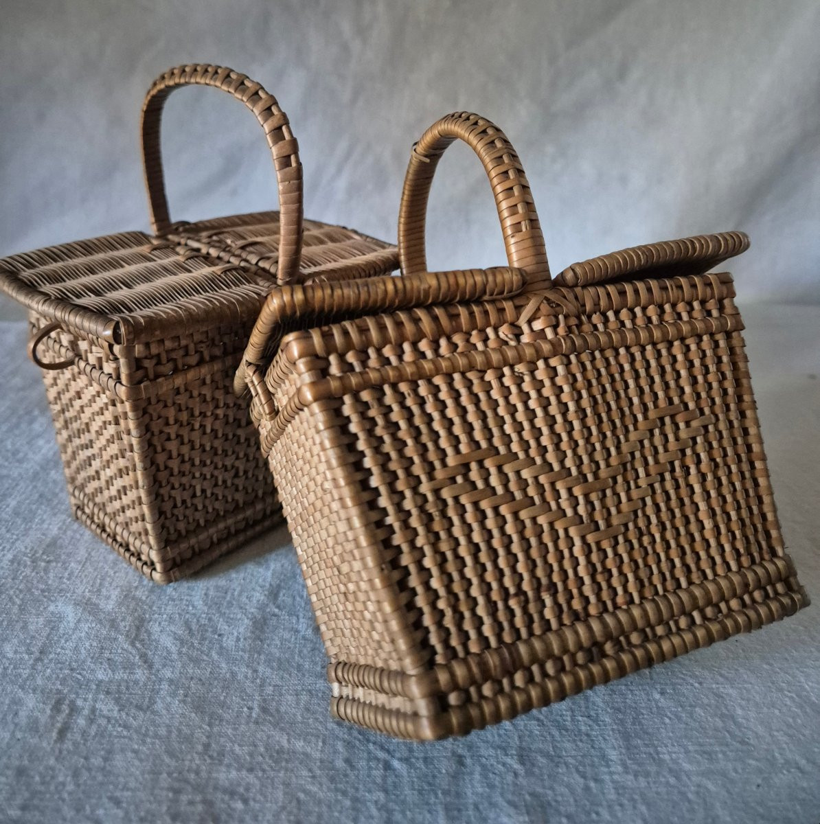 Deux paniers de poupée en vannerie du XIXème siècle -photo-2