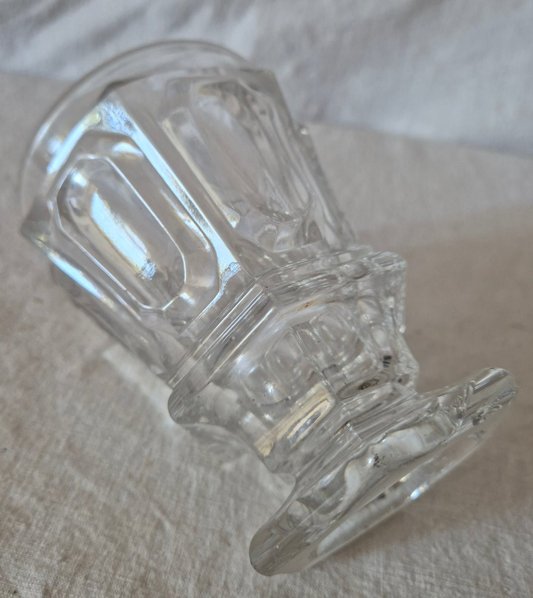 19th Century Clear Crystal Glass Vase On A Foot -photo-6