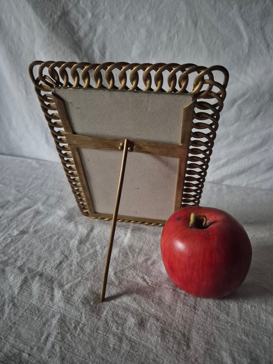Early 20th Century Gilt Bronze Frame In A Chain Style -photo-1