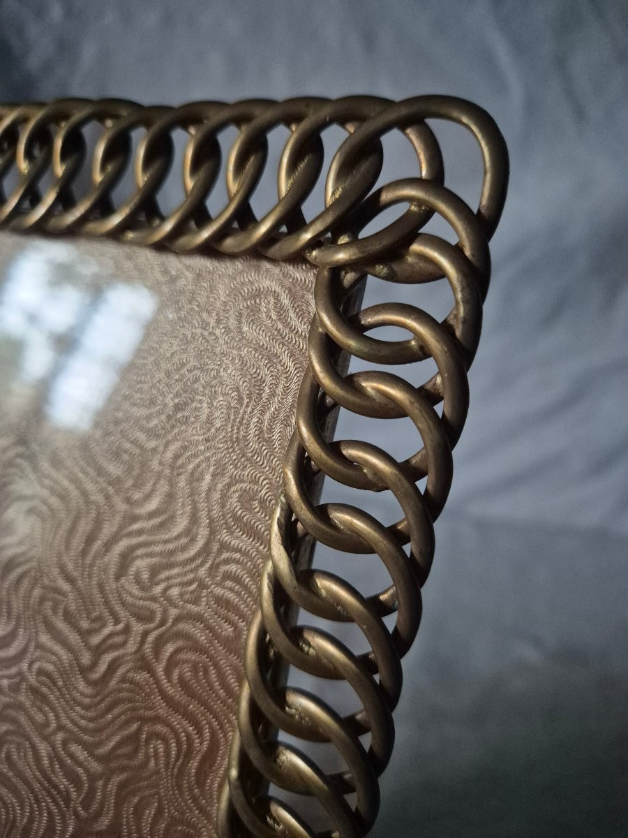 Early 20th Century Gilt Bronze Frame In A Chain Style -photo-2