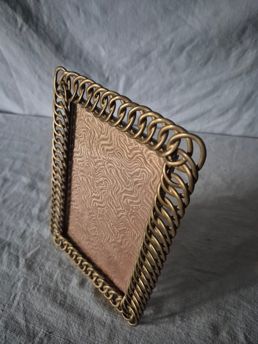 Early 20th Century Gilt Bronze Frame In A Chain Style -photo-4