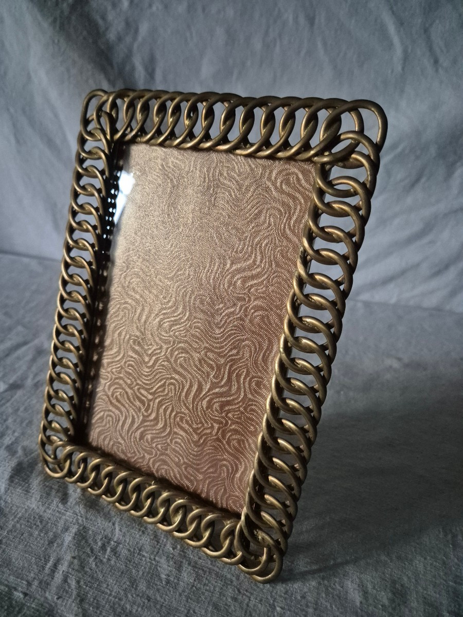 Early 20th Century Gilt Bronze Frame In A Chain Style 