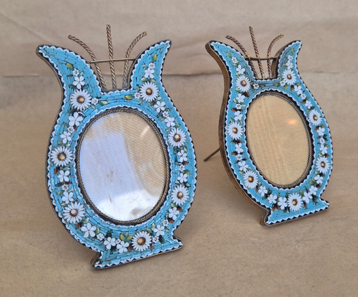 Italian Mosaïque Frames XIXth Century -photo-2