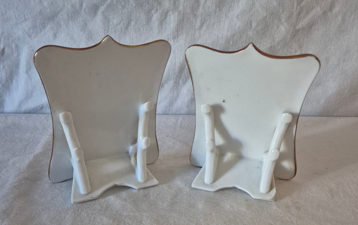 Pair Of  Porcelain Menus With Children's Imagery-photo-6