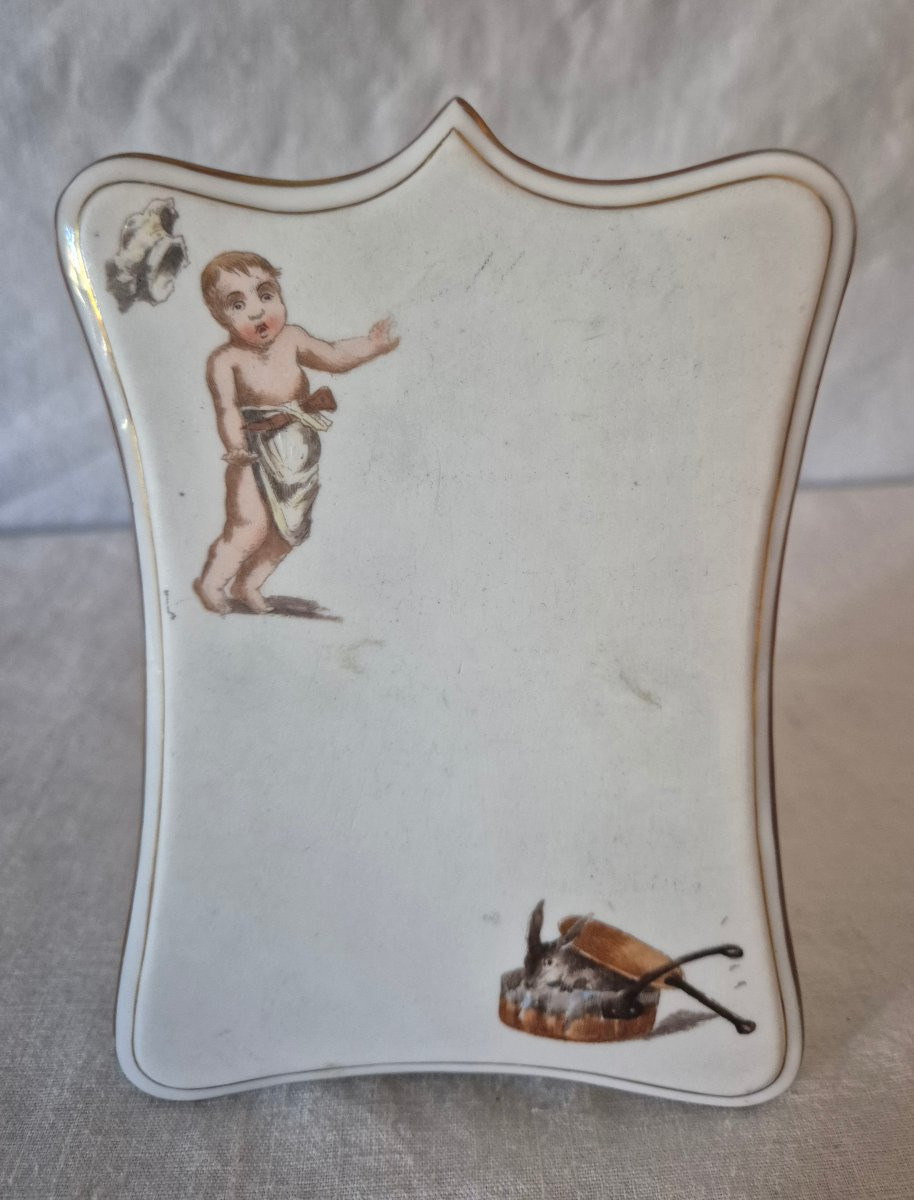 Pair Of  Porcelain Menus With Children's Imagery-photo-7